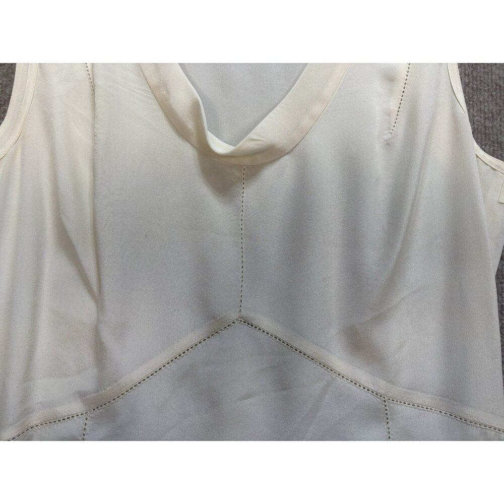 Tory Burch Women's Blouse 100% Silk "Jasmine" Cowl Neck Beige Top EUC - Picture 3 of 10